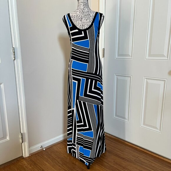 Calvin Klein Geometric Pattern Maxi Dress, Size 4 - Picture 3 of 12
